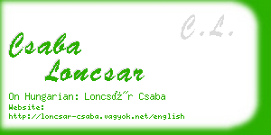 csaba loncsar business card